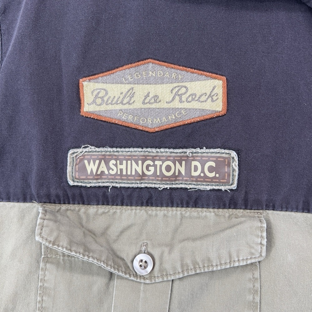 Hard Rock Guitar Company Mens 2XL Shirt Button Front Brown Washington DC - Picture 2 of 11